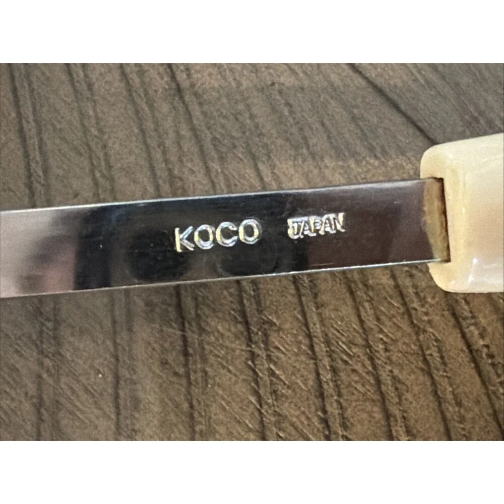 Vintage KOCO Stainless Slotted Spatula Cream Plastic Handle 13’’ Japan
